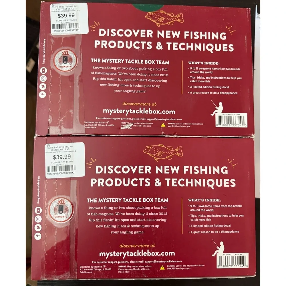 2-Pack Catch Co Mystery Tackle Box Elite Bass Fishing Kits Box #21 New Sealed